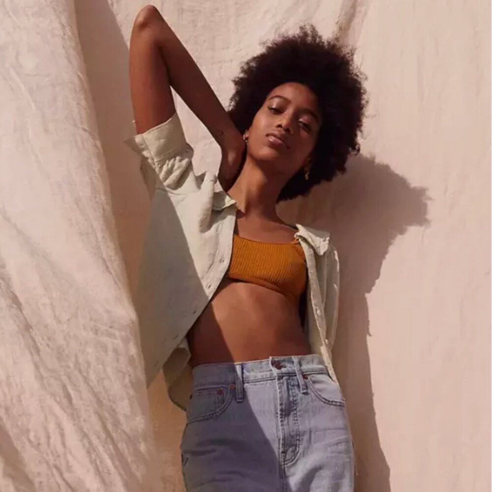 MADEWELL Women's 55% Linen Shirt Size 0 NE171